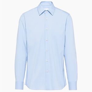 Prada Men’s Light Blue Cotton Button-Down Dress Shirt